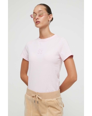 HUGO t-shirt bawełniany kolor różowy