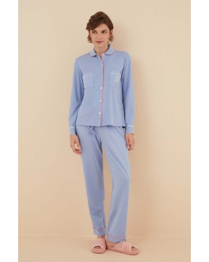 women'secret piżama bawełniana MASCULINE LOBBY kolor niebieski bawełniana 3596049