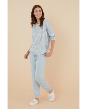 women'secret piżama COZY CLOUDS damska kolor niebieski 3136005