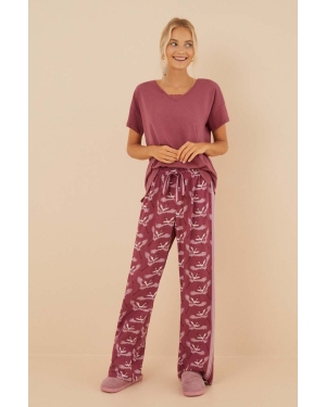 women'secret spodnie piżamowe Mix & Match damskie kolor różowy 3706012