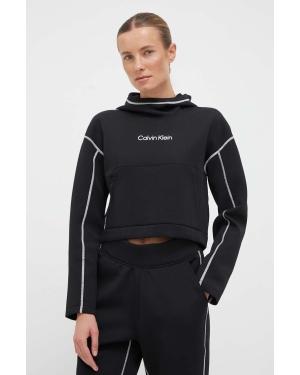 Calvin Klein Performance bluza treningowa kolor czarny z kapturem z nadrukiem