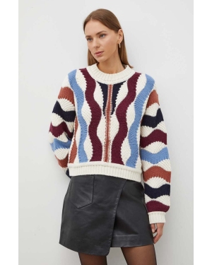 BA&SH sweter wełniany damski kolor beżowy ciepły
