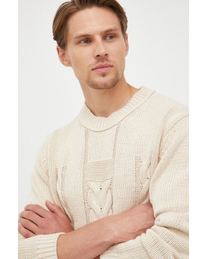 Tiger Of Sweden sweter z domieszką lnu męski kolor beżowy ciepły