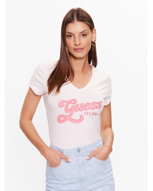 Guess T-Shirt W3YI34 J1314 Różowy Slim Fit