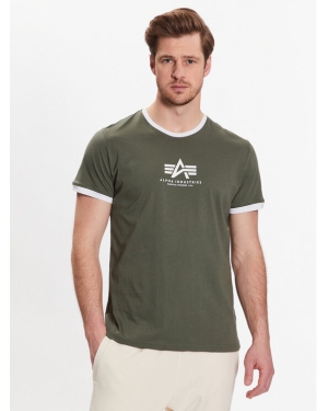 Alpha Industries T-Shirt Basic T Contrast 106501 Zielony Regular Fit