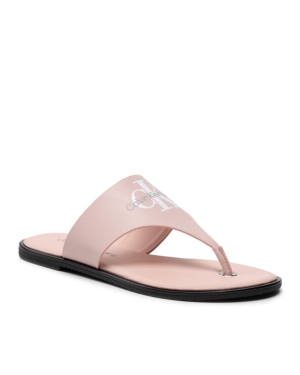Calvin Klein Jeans Japonki Flat Sandal Toe Slide Lth YW0YW00538 Różowy