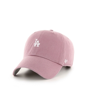 47brand Czapka MLB Los Angeles Dodgers kolor różowy z aplikacją B-BSRNR12GWS-QC