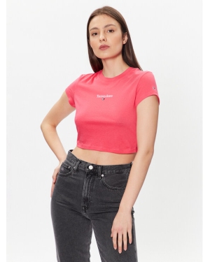 Tommy Jeans T-Shirt Essential Logo DW0DW15444 Różowy Cropped Fit