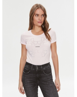 Guess T-Shirt W4RI35 J1314 Różowy Slim Fit