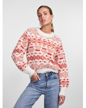 Pieces Sweter 17142261 Czerwony Regular Fit