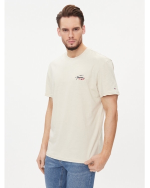 Tommy Jeans T-Shirt Small Flag DM0DM17714 Beżowy Classic Fit