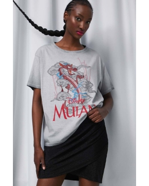 Medicine t-shirt bawełniany mulan damski kolor szary
