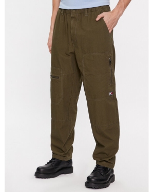Tommy Jeans Spodnie materiałowe DM0DM17689 Zielony Baggy Fit