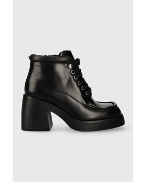 Vagabond Shoemakers botki skórzane BROOKE damskie kolor czarny na słupku 5644.004.20