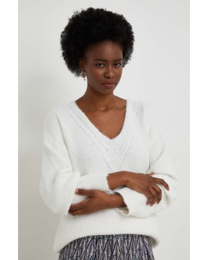 Answear Lab sweter z wełną kolor biały ciepły
