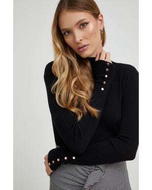 Answear Lab sweter damski kolor czarny lekki z półgolfem