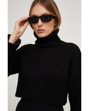 Answear Lab sweter damski kolor czarny ciepły z golfem