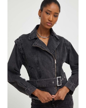 Answear Lab kurtka jeansowa damska kolor czarny przejściowa