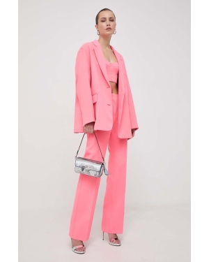MAX&Co. spodnie x Anna Dello Russo damskie kolor różowy proste high waist