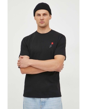 The Kooples t-shirt bawełniany męski kolor czarny z aplikacją