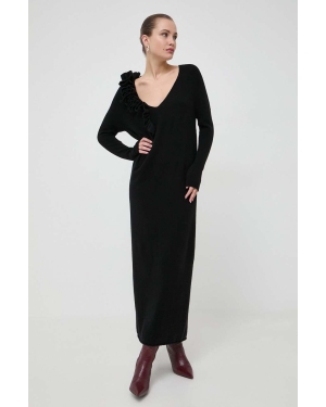 Liviana Conti sukienka wełniana kolor czarny maxi prosta