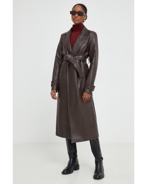 Answear Lab płaszcz damski kolor brązowy przejściowy niezapinany