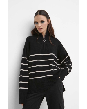 Medicine sweter damski kolor czarny z golfem