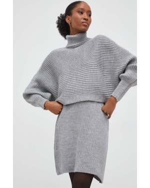 Answear Lab komplet - sweter i spódnica kolor szary