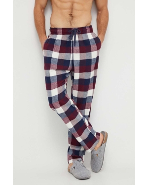 Hollister Co. spodnie piżamowe męskie kolor bordowy wzorzysta