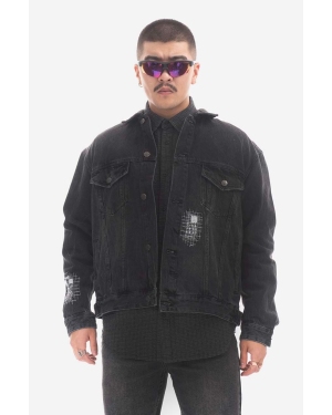 KSUBI kurtka jeansowa Cropped męska kolor czarny przejściowa oversize MPS23JK002-CZARNY