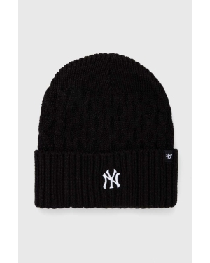 47brand czapka MLB New York Yankees kolor czarny z cienkiej dzianiny