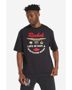 Reebok Classic t-shirt bawełniany RES Tee kolor czarny z nadrukiem HS5796-CZARNY