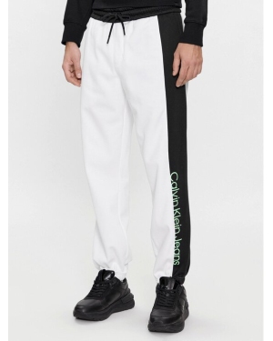 Calvin Klein Jeans Spodnie dresowe J30J324052 Biały Regular Fit