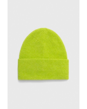 Samsoe Samsoe czapka wełniana kolor zielony wełniana