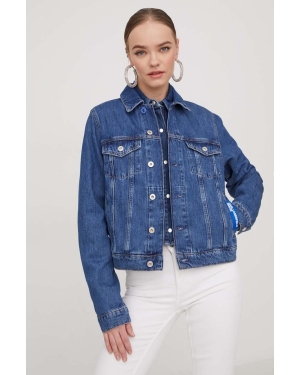 Karl Lagerfeld Jeans kurtka jeansowa damska kolor niebieski przejściowa