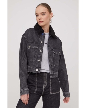 Karl Lagerfeld Jeans kurtka jeansowa damska kolor szary przejściowa oversize