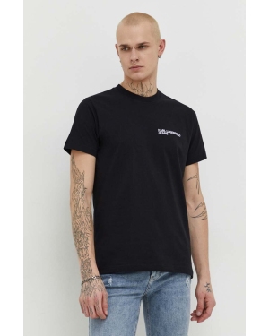 Karl Lagerfeld Jeans t-shirt bawełniany męski kolor czarny z aplikacją