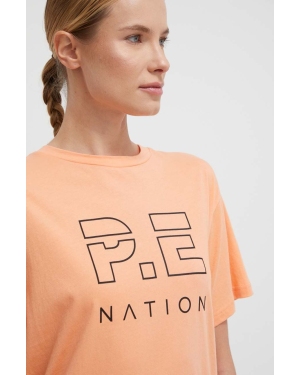 P.E Nation t-shirt bawełniany damski kolor pomarańczowy