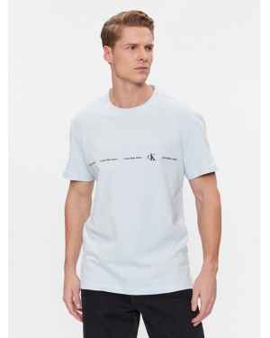 Calvin Klein Jeans T-Shirt Logo Repeat J30J324668 Niebieski Regular Fit