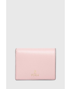 Furla portfel skórzany damski kolor różowy