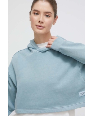 Reebok Classic bluza damska kolor niebieski z kapturem gładka