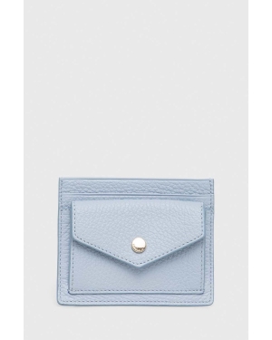 Coccinelle portfel skórzany damski kolor niebieski