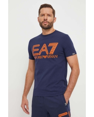 EA7 Emporio Armani t-shirt męski kolor granatowy z nadrukiem