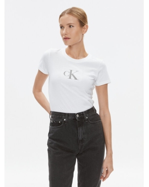 Calvin Klein Jeans T-Shirt J20J222961 Biały Slim Fit
