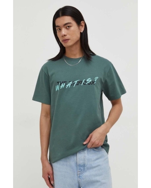 The Kooples t-shirt bawełniany męski kolor zielony z nadrukiem