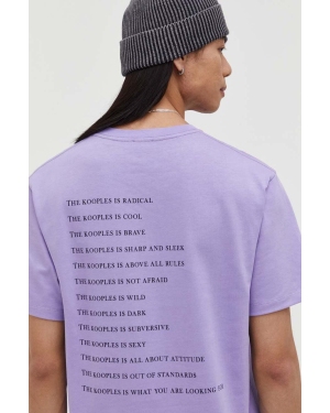 The Kooples t-shirt bawełniany męski kolor fioletowy z nadrukiem