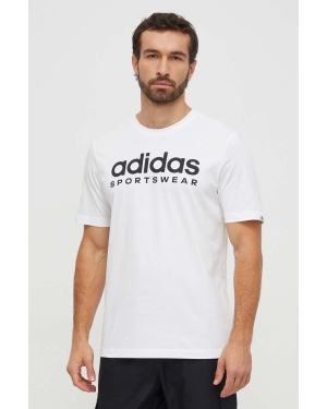 adidas t-shirt bawełniany męski kolor biały z nadrukiem IW8835