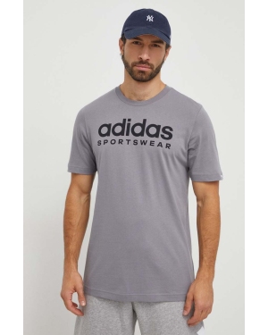 adidas t-shirt bawełniany męski kolor szary z nadrukiem