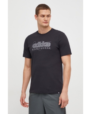 adidas t-shirt bawełniany męski kolor czarny z nadrukiem IM8313
