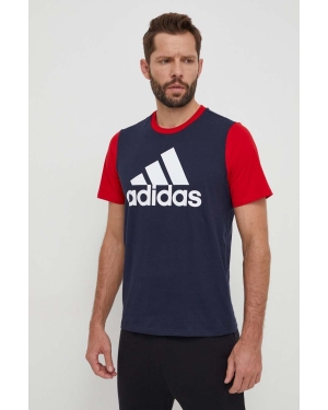 adidas t-shirt bawełniany męski kolor granatowy z nadrukiem IL5660
